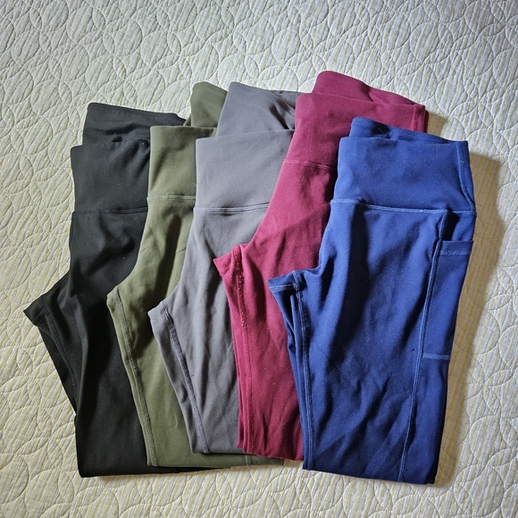 5 Pairs High Waisted Leggings - Picture 6 of 7